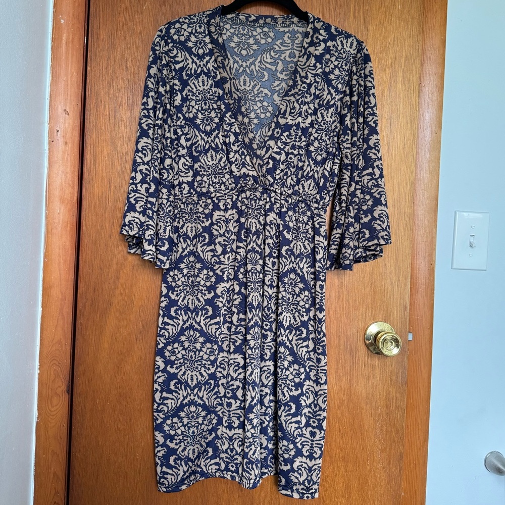 Kimono Sleeve V-Neck Mini Dress
